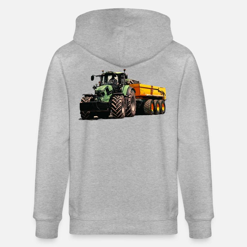 Deutz mit Anhänger Kipper - Stanley/Stella Unisex Bio-Kapuzenjacke CULTIVATOR  - Grau meliert