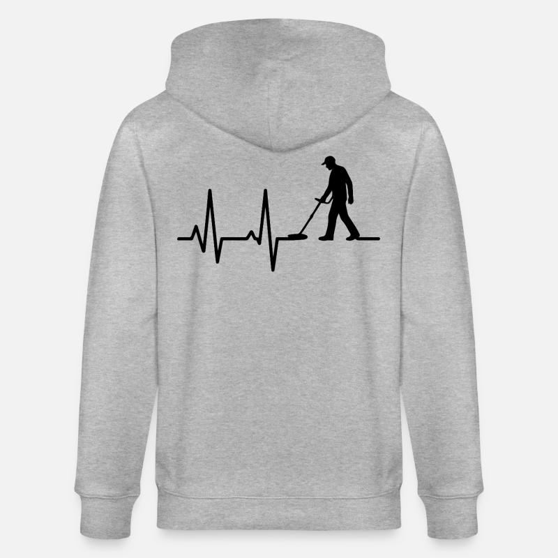 Herzschlag-oder-Metall-Detektions-Enthusiast - Stanley/Stella Unisex Bio-Kapuzenjacke CULTIVATOR  - Grau meliert