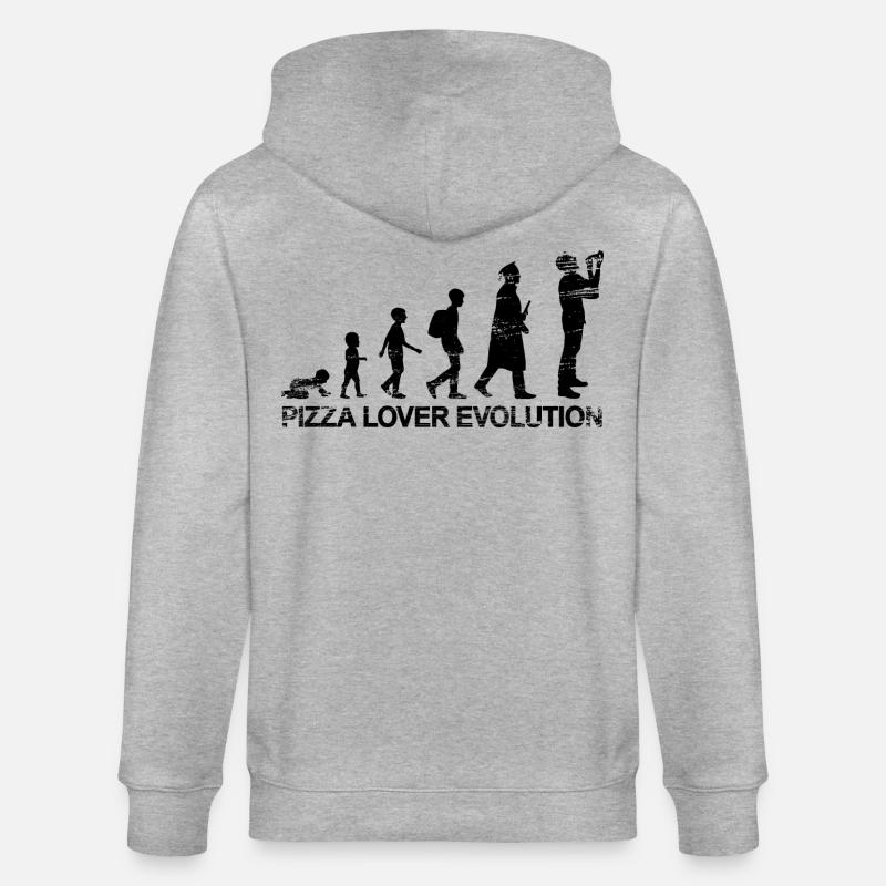 L'évolution des amateurs de pizza - Veste à capuche bio CULTIVATOR Stanley/Stella Unisexe - gris chiné