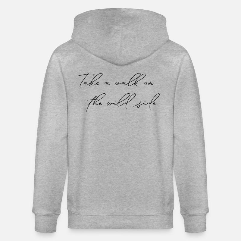 Déclaration « Marchez sur le côté sauvage » - Veste à capuche bio CULTIVATOR Stanley/Stella Unisexe - gris chiné