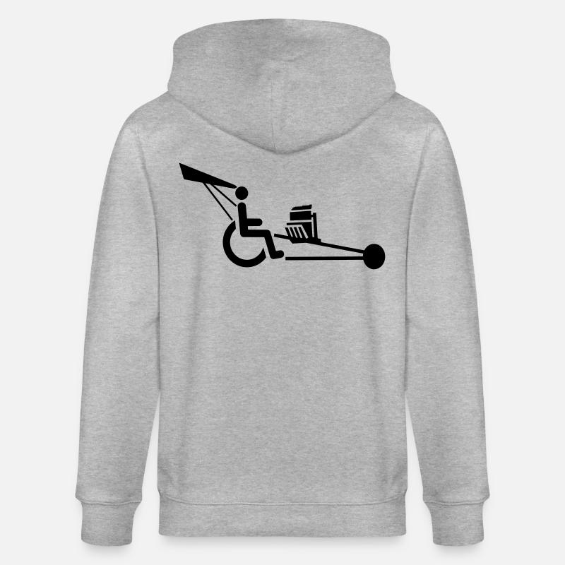 Bild eines Rollstuhls mit V8-Motor # - Stanley/Stella Unisex Bio-Kapuzenjacke CULTIVATOR - Grau meliert