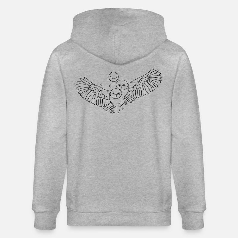 Eule Eulen Mond Liebe Infinity - Stanley/Stella Unisex Bio-Kapuzenjacke CULTIVATOR  - Grau meliert