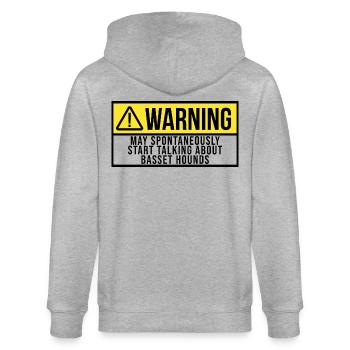 Basset Hound - Stanley/Stella CULTIVATOR  Unisex Organic Hooded Jacket - heather grey - Back - Luana (180cm)