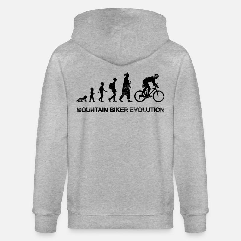 Entwicklung eines Mountainbikers - Stanley/Stella Unisex Bio-Kapuzenjacke CULTIVATOR  - Grau meliert
