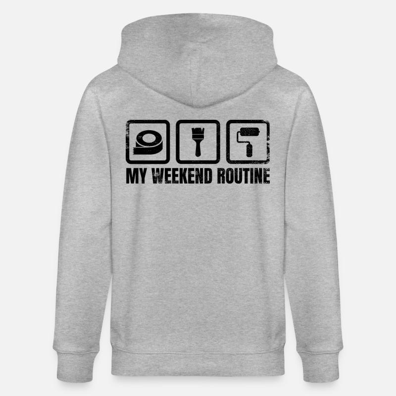 Routine du week-end du peintre - Veste à capuche bio CULTIVATOR Stanley/Stella Unisexe - gris chiné