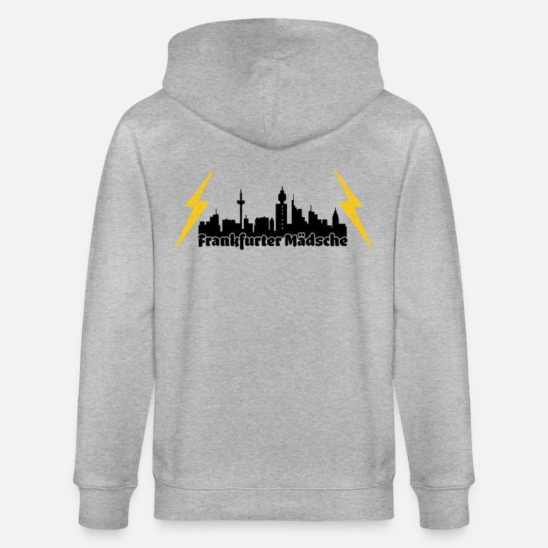 Frankfurter Maedsche ffm skyline - Stanley/Stella Unisex Bio-Kapuzenjacke CULTIVATOR  - Grau meliert