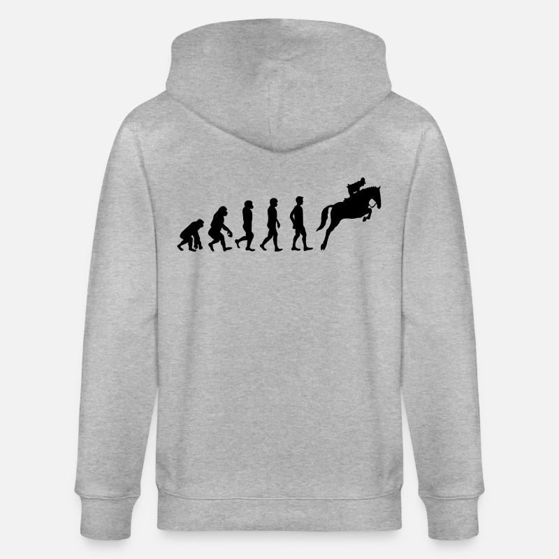 Évolution du cheval - Veste à capuche bio CULTIVATOR Stanley/Stella Unisexe - gris chiné