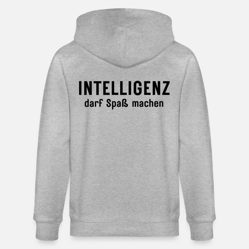L’intelligence peut être amusante Conception d’affirmations - Veste à capuche bio CULTIVATOR Stanley/Stella Unisexe - gris chiné