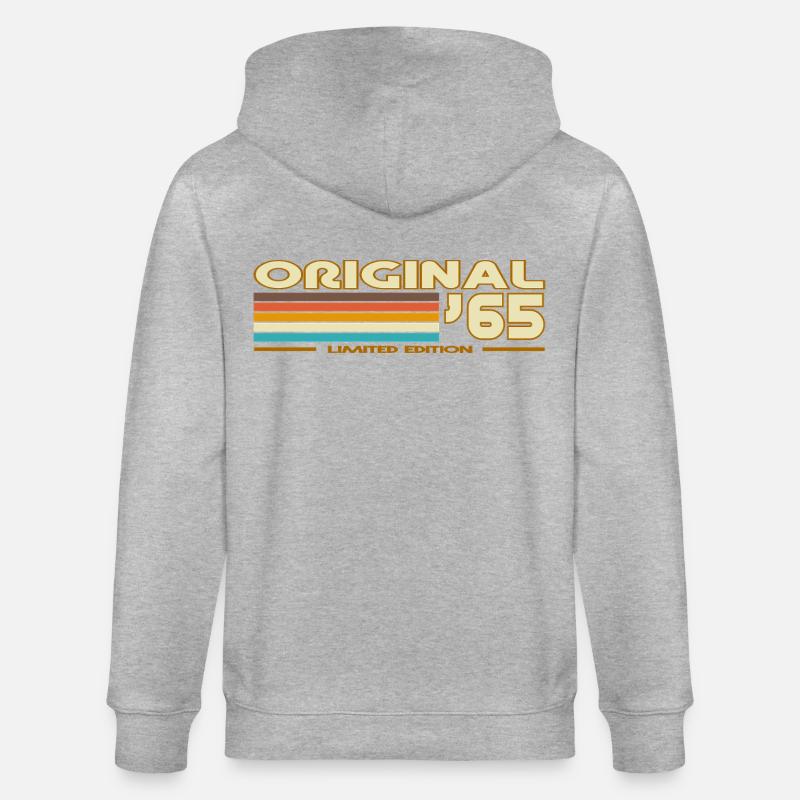 Original 65 Rayures Rétro - Veste à capuche bio CULTIVATOR Stanley/Stella Unisexe - gris chiné