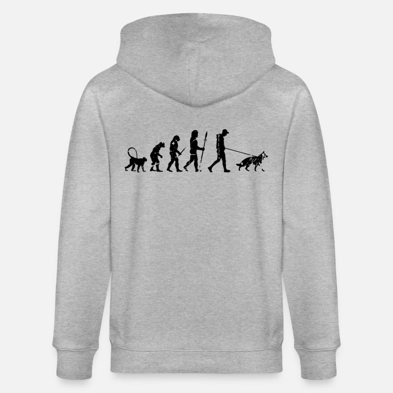 German Shepherd Evolution - Stanley/Stella CULTIVATOR  Unisex Organic Hooded Jacket - heather grey