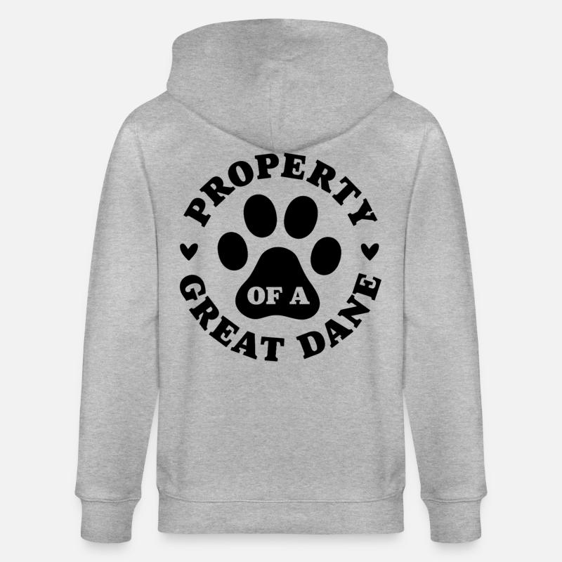 Eigentum einer Deutschen Dogge - Stanley/Stella Unisex Bio-Kapuzenjacke CULTIVATOR  - Grau meliert