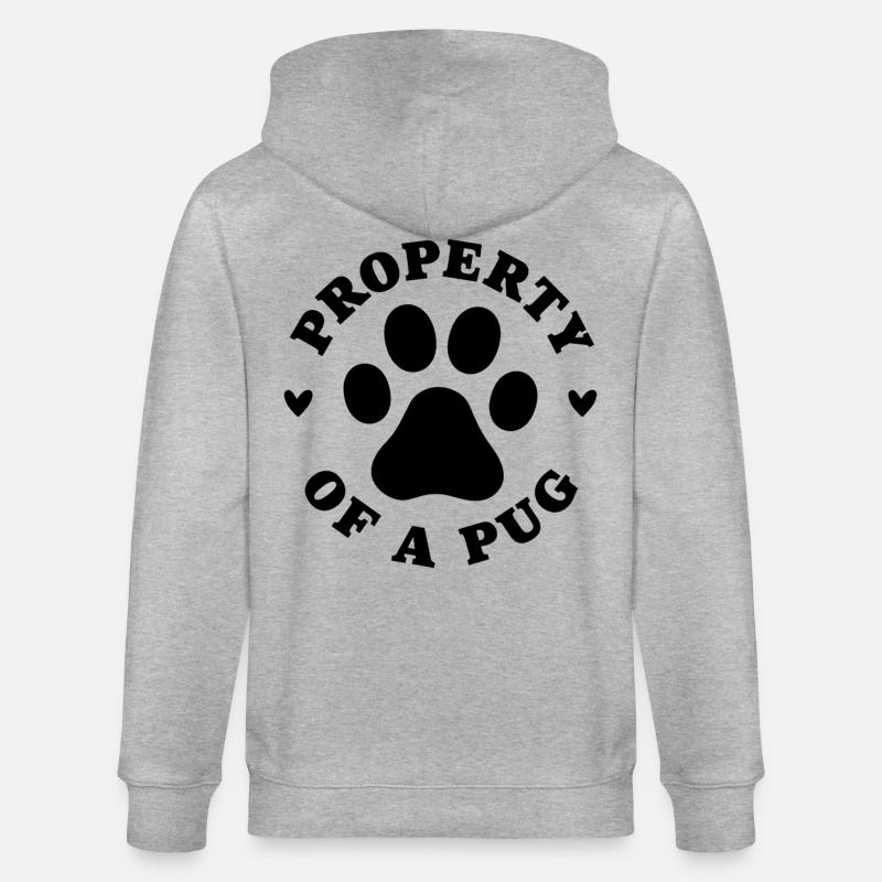 Eigentum eines Mops - Stanley/Stella Unisex Bio-Kapuzenjacke CULTIVATOR  - Grau meliert