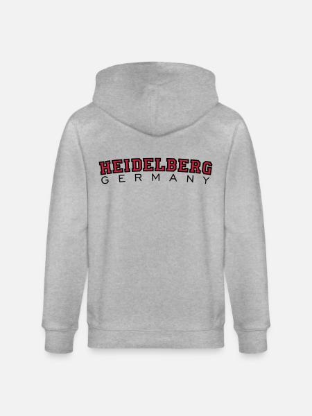 Heidelberg Germany Red/Black - Stanley/Stella CULTIVATOR  Unisex Organic Hooded Jacket - heather grey