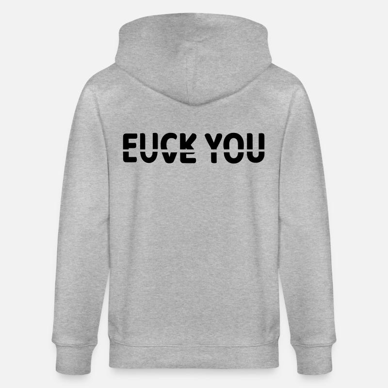 Ob ich dich liebe oder nicht # - Stanley/Stella Unisex Bio-Kapuzenjacke CULTIVATOR  - Grau meliert