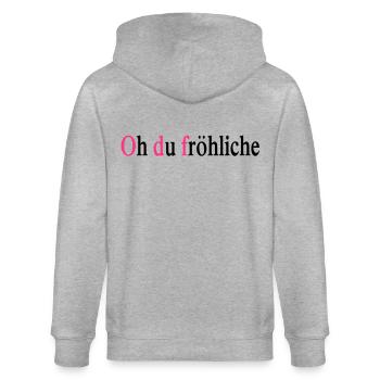 Jour de Noël - Veste à capuche bio CULTIVATOR Stanley/Stella Unisexe - gris chiné - Dos - Luana (180cm)