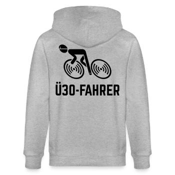 Ü30-Fahrer (Rennradfahrer / Rennrad / Fahrrad / B) - Stanley/Stella Unisex Bio-Kapuzenjacke CULTIVATOR  - Grau meliert - Hinten - Luana (180cm)