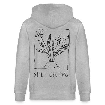 Still Growing - Stanley/Stella CULTIVATOR  Unisex Organic Hooded Jacket - heather grey - Back - Luana (180cm)