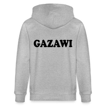 Gazawi gaza - Stanley/Stella Unisex Bio-Kapuzenjacke CULTIVATOR  - Grau meliert - Hinten - Luana (180cm)