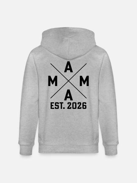 Mama est. 2026 - Stanley/Stella Unisex Bio-Kapuzenjacke CULTIVATOR - Grau meliert