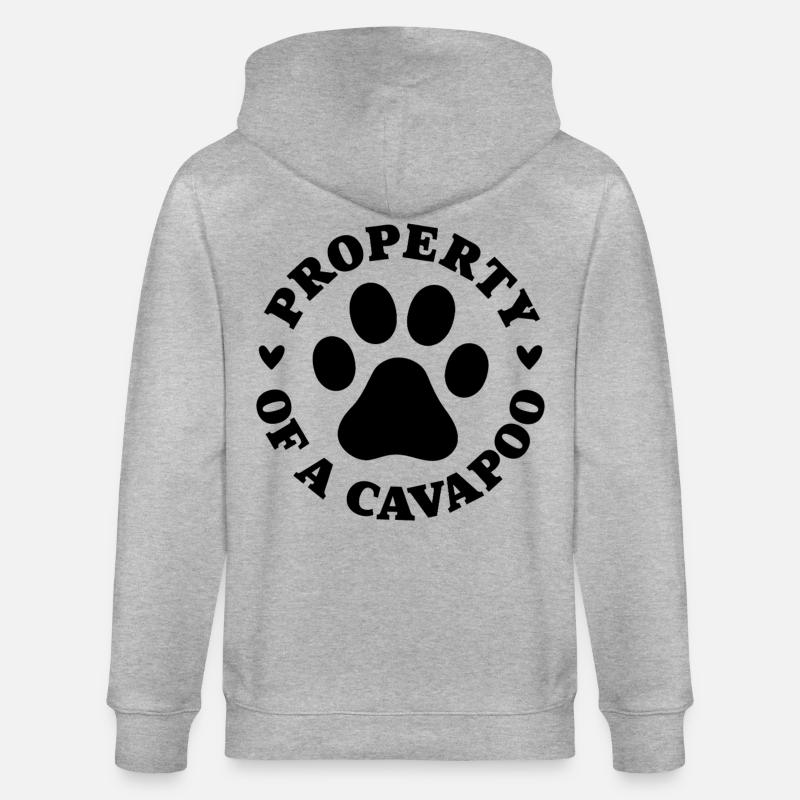 Eigentum eines Cavapoo - Stanley/Stella Unisex Bio-Kapuzenjacke CULTIVATOR  - Grau meliert