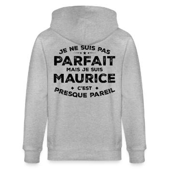 Maurice Un Prénom, Une Attitude L’Humour Maurice - Veste à capuche bio CULTIVATOR Stanley/Stella Unisexe - gris chiné - Dos - Luana (180cm)