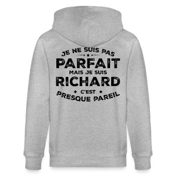 Richard Ein Vorname, eine Haltung Humor Richard - Stanley/Stella Unisex Bio-Kapuzenjacke CULTIVATOR  - Grau meliert - Hinten - Luana (180cm)