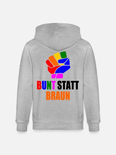 bunt statt braun - Stanley/Stella Unisex Bio-Kapuzenjacke CULTIVATOR  - Grau meliert