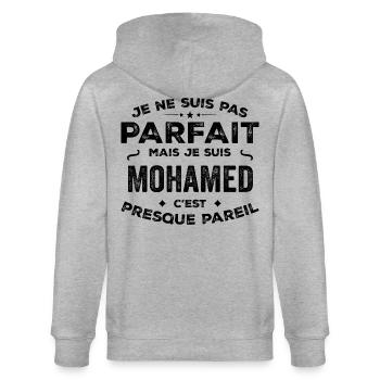 Mohamed – A Funny and Proud First Name, Legend - Stanley/Stella CULTIVATOR  Unisex Organic Hooded Jacket - heather grey - Back - Luana (180cm)