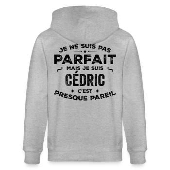 Cédric – ein lustiger und stolzer Vorname, eine Legende - Stanley/Stella Unisex Bio-Kapuzenjacke CULTIVATOR  - Grau meliert - Hinten - Luana (180cm)