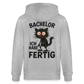 Bachelor Abschluss Absolvent BWL Student Studium - Stanley/Stella Unisex Bio-Kapuzenjacke CULTIVATOR  - Grau meliert - Hinten - Luana (180cm)