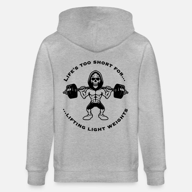 Gym Statement Lifting Heavy Weights - Stanley/Stella Unisex Bio-Kapuzenjacke CULTIVATOR  - Grau meliert