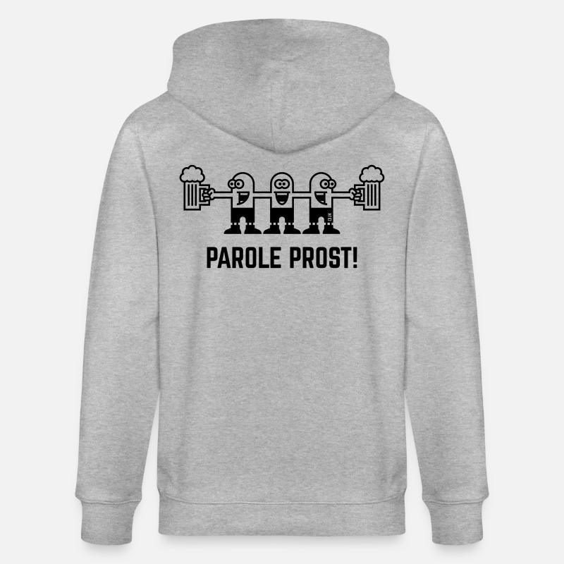 Parole Prost! (Bier / Biertrinker / 1C) - Stanley/Stella Unisex Bio-Kapuzenjacke CULTIVATOR - Grau meliert