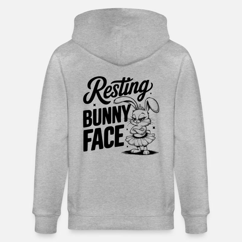 Resting Bunny Face - Stanley/Stella Unisex Bio-Kapuzenjacke CULTIVATOR - Grau meliert