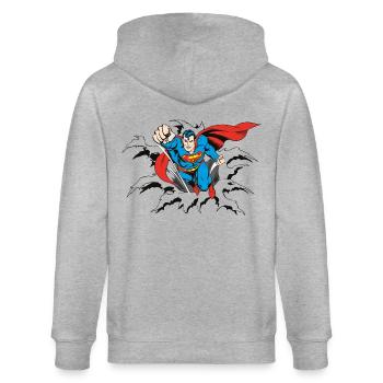 DC Comics Originals Superman Casse Mur Rétro - Veste à capuche bio CULTIVATOR Stanley/Stella Unisexe - gris chiné - Dos - Luana (180cm)