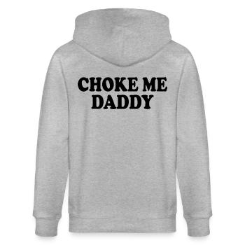 Choke me daddy - Stanley/Stella Unisex Bio-Kapuzenjacke CULTIVATOR  - Grau meliert - Hinten - Luana (180cm)