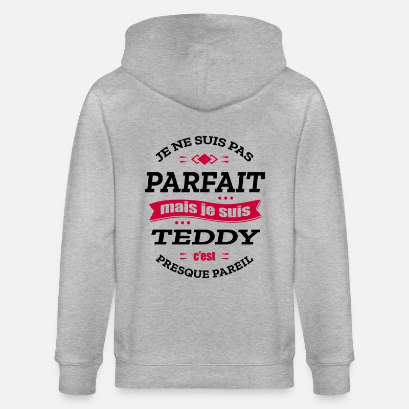 TEDDY PARFAIT - PRENOM TEDDY - Veste à capuche bio CULTIVATOR Stanley/Stella Unisexe - gris chiné