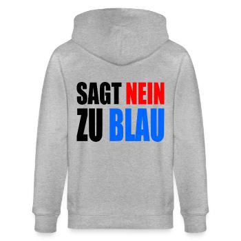 Say no to blue - AfD - Stanley/Stella CULTIVATOR  Unisex Organic Hooded Jacket - heather grey - Back - Luana (180cm)