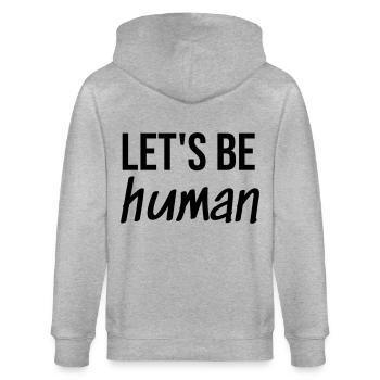 Let's be Human - Stanley/Stella Unisex Bio-Kapuzenjacke CULTIVATOR  - Grau meliert - Hinten - Luana (180cm)
