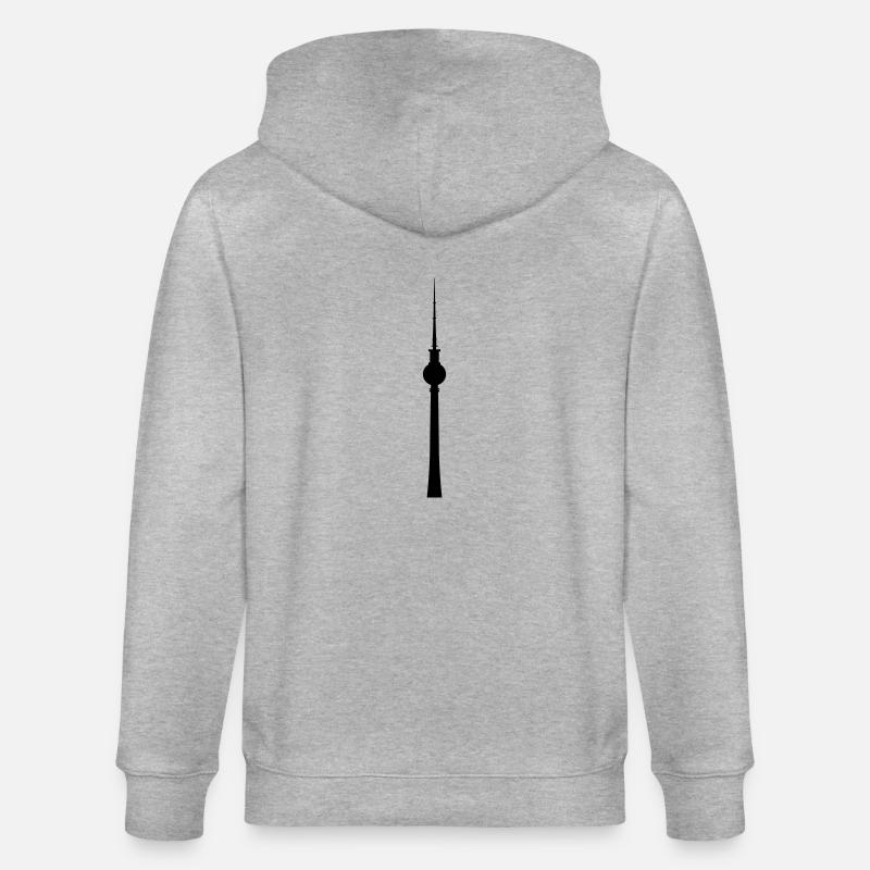 Fernsehturm Berlin - Stanley/Stella Unisex Bio-Kapuzenjacke CULTIVATOR  - Grau meliert