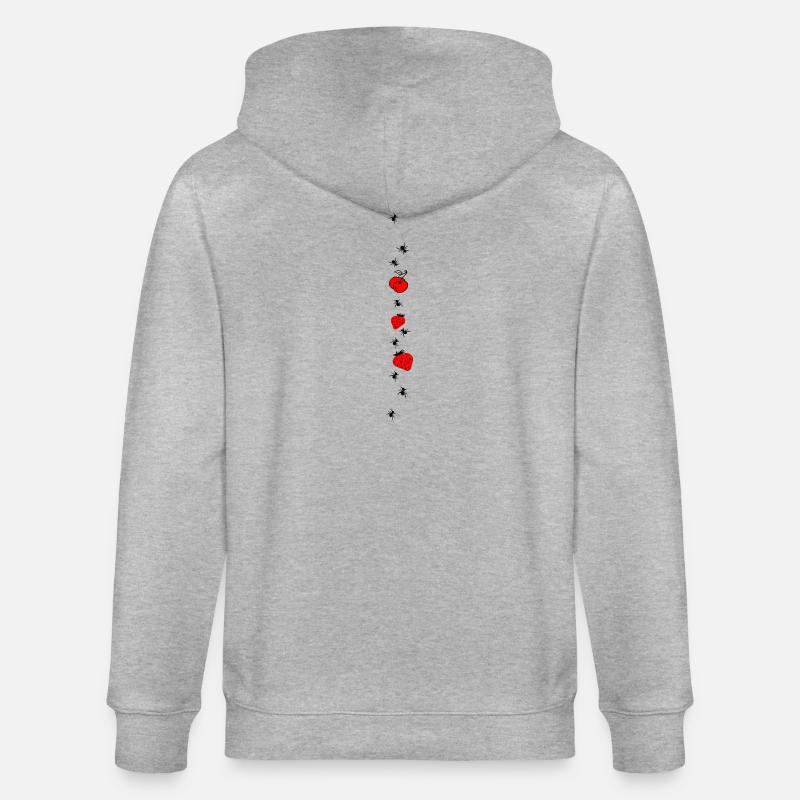 Erdbeeren Obst Ameisen - Stanley/Stella Unisex Bio-Kapuzenjacke CULTIVATOR  - Grau meliert