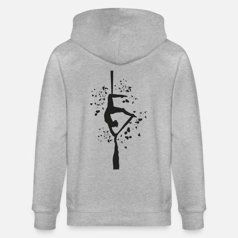 Vertikaltuch Luftakrobatik Aerial Silk - Stanley/Stella Unisex Bio-Kapuzenjacke CULTIVATOR  - Grau meliert
