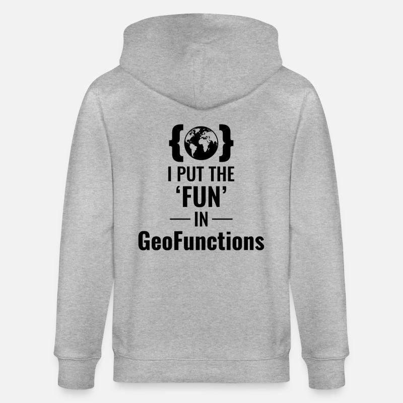 GeoFunctions GIS Programming Developer Fun - Stanley/Stella CULTIVATOR  Unisex Organic Hooded Jacket - heather grey