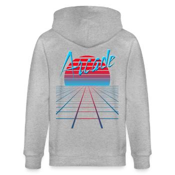 NERDY forever - Arcade - Stanley/Stella CULTIVATOR  Unisex Organic Hooded Jacket - heather grey - Back - Luana (180cm)