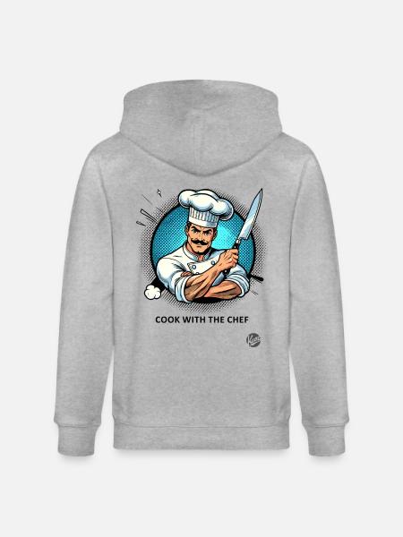 Cuisiner avec le chef-chef - Veste à capuche bio CULTIVATOR Stanley/Stella Unisexe - gris chiné