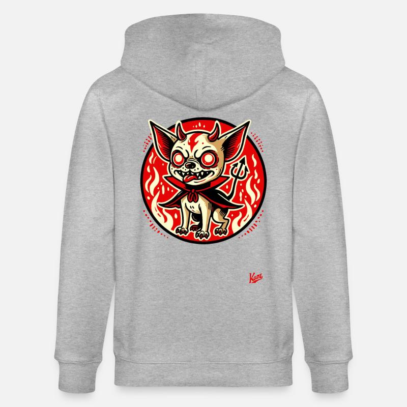 Petit chien Satan de l’enfer - Veste à capuche bio CULTIVATOR Stanley/Stella Unisexe - gris chiné