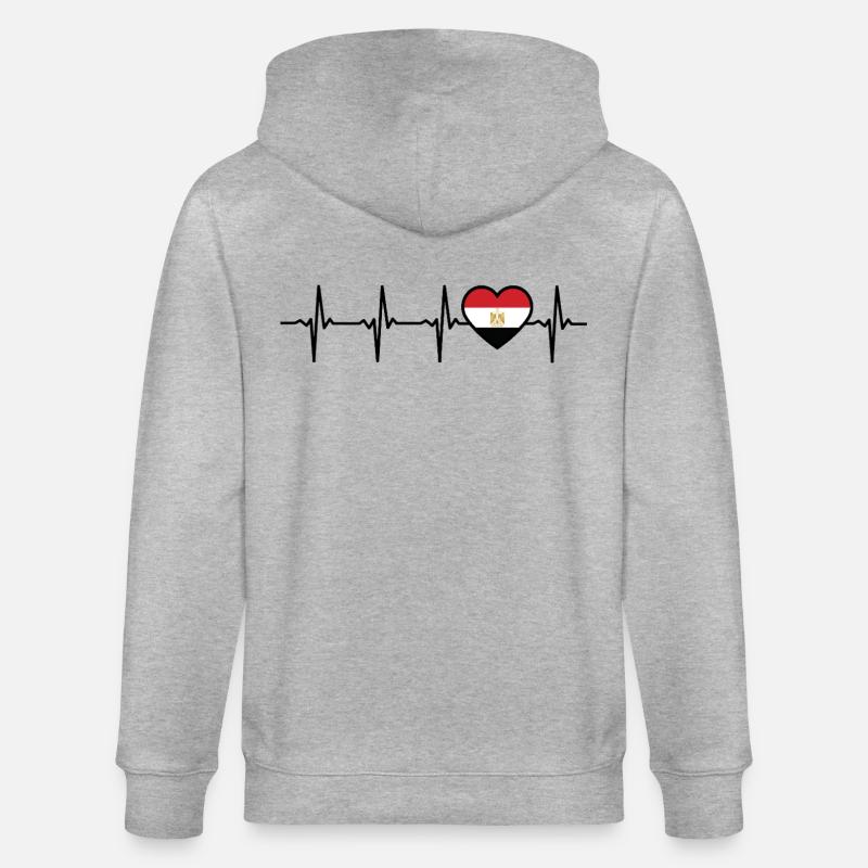 Égypte Heartbeat Drapeau Egyptiens - Veste à capuche bio CULTIVATOR Stanley/Stella Unisexe - gris chiné