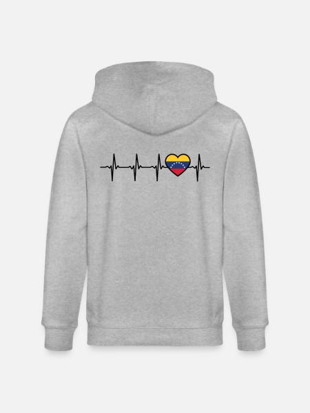 Venezuela Flag Venezuelans - Stanley/Stella CULTIVATOR Unisex Organic Hooded Jacket - heather grey