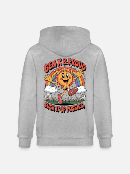 Génération X et fière - Veste à capuche bio CULTIVATOR Stanley/Stella Unisexe - gris chiné