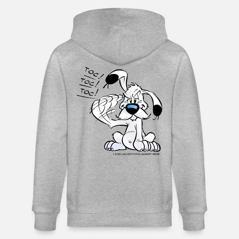 Astérix & Obélix Idéfix Frappe Toc Toc Toc - Veste à capuche bio CULTIVATOR Stanley/Stella Unisexe - gris chiné