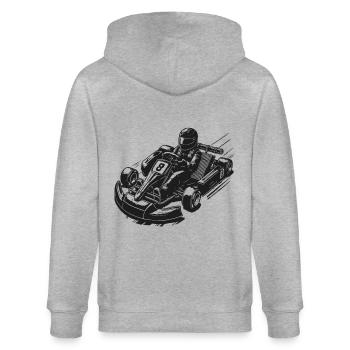 Pilote de karting rétro design vintage - Veste à capuche bio CULTIVATOR Stanley/Stella Unisexe - gris chiné - Dos - Luana (180cm)